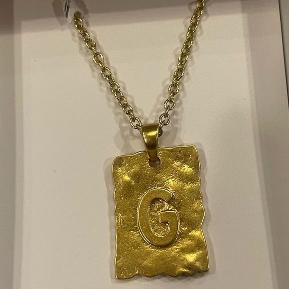 Zara Initial G Stamp Necklace NIB - Picture 2 of 4